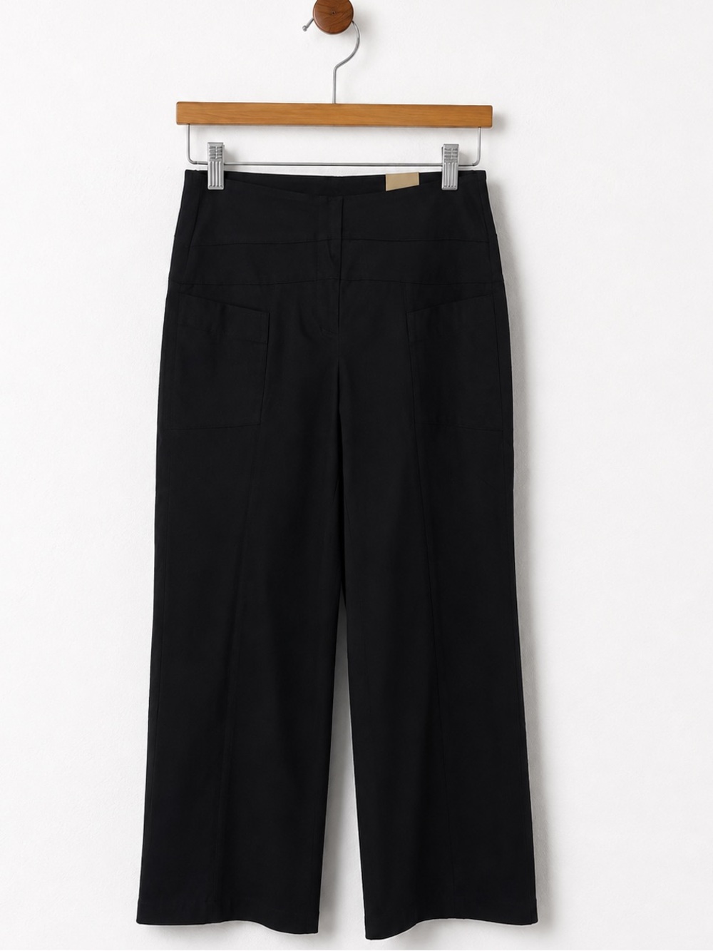 NWT Chico's Perfect Stretch Seamed Wide Leg Pant Basic Black Relaxed SZ 1 US 8 - Picture 2 of 6